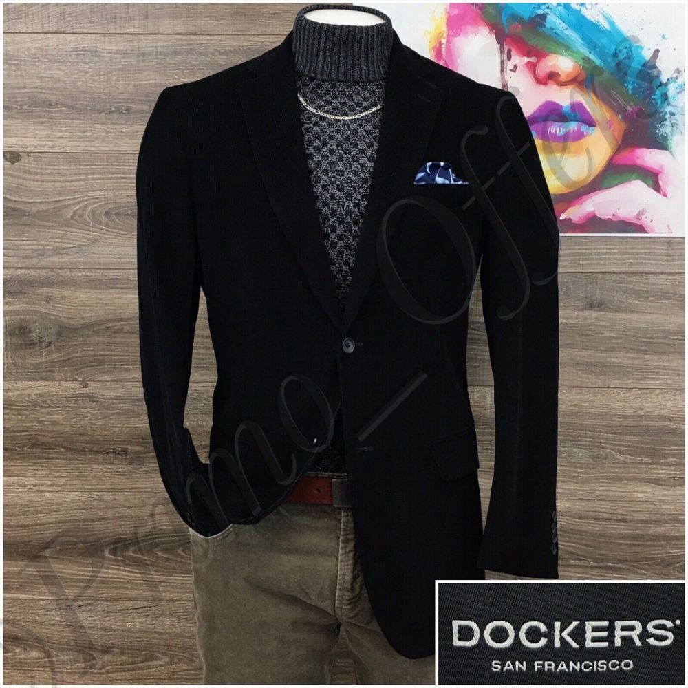 Dockers Mens Blazer Sport Coat Two Button Casual Jacket Size 42L Corduroy Suits